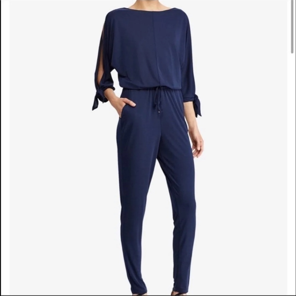 LAUREN RALPH LAUREN  Tie-Sleeve Jumpsuit